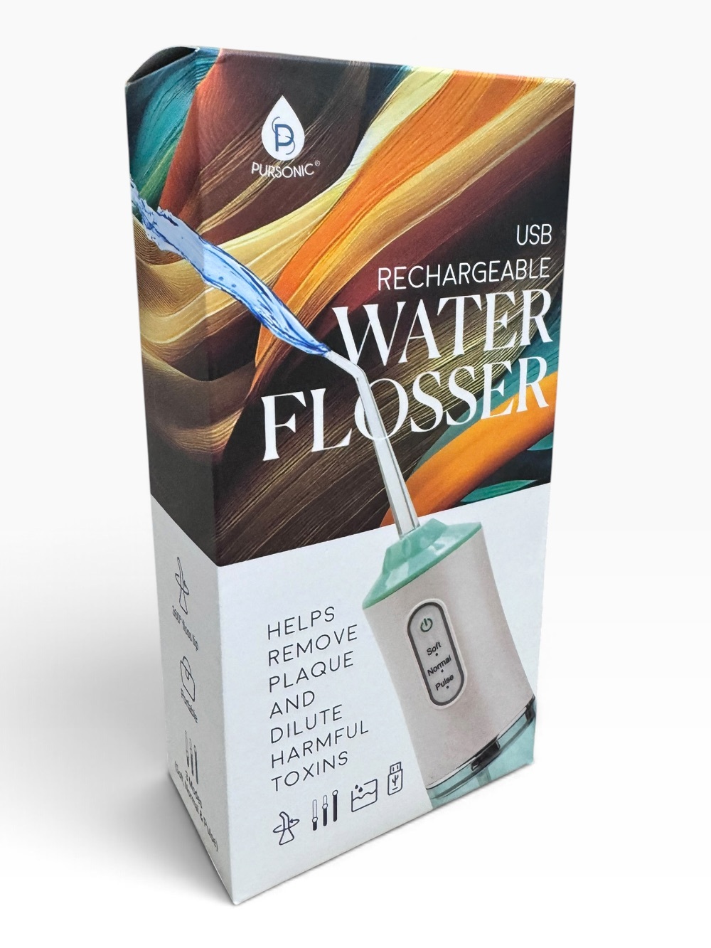 PURSONIC USB Rechargeable Water Flosser $40 Retail NEW